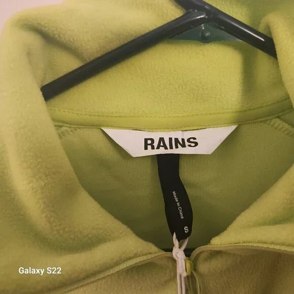 RAINS Half Zip Fleece. Color: Digital Lime. Size Small. NWT. - Picture 7 of 9